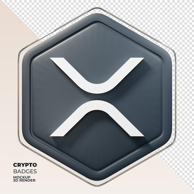 XRP-Abzeichen 3D-Rendering-Münze