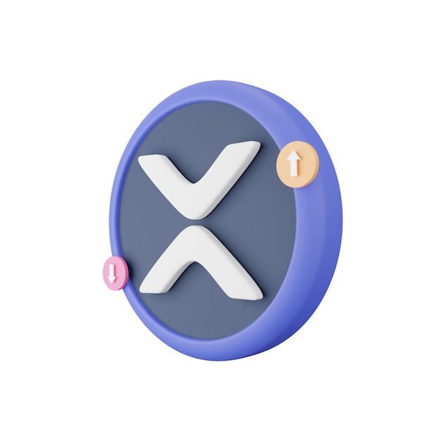 XRP Coin 3d icono de moneda criptográfica