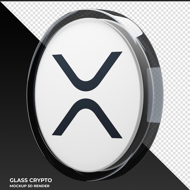 XRP-Glas-Kryptomünze 3D-Illustration