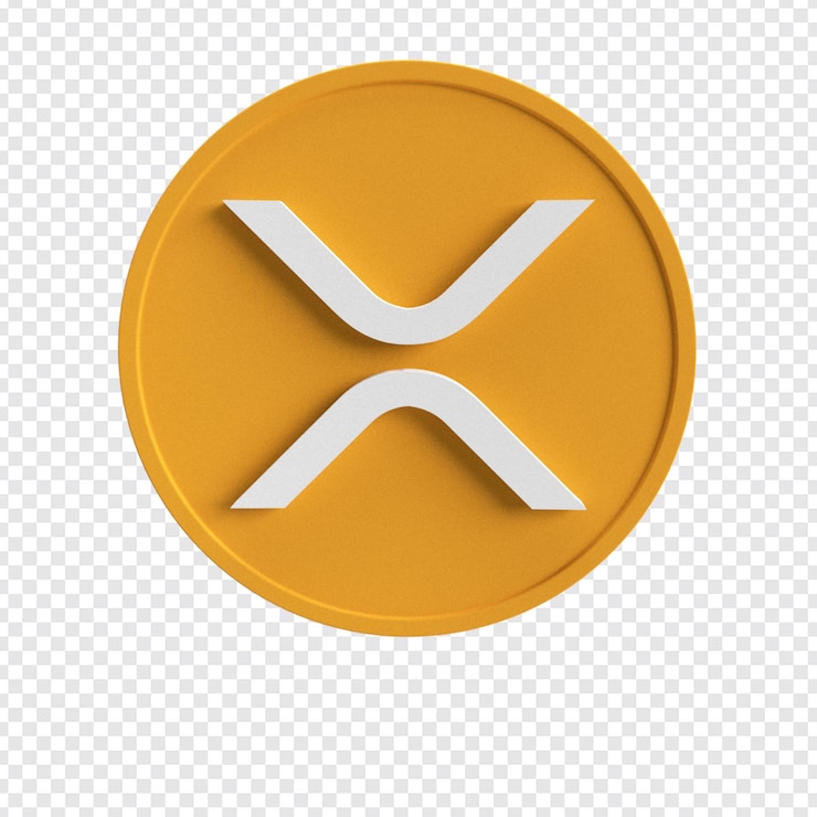 PSD xrp moeda logotipo criptomoeda de alta resolução 3d renderização transparente
