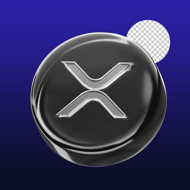 PSD xrp token coin 3d illustration
