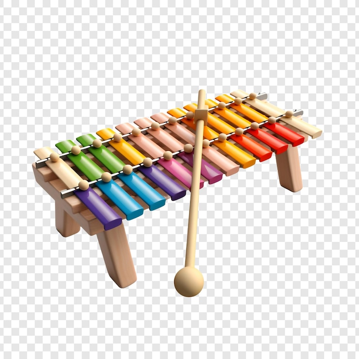 PSD xylophone isolé sur fond transparent