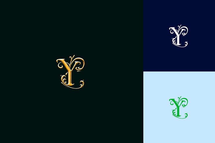 PSD y mit wortzeichen logo-design-stil mit y-form in die natur abstrakte vektor-sammlungen