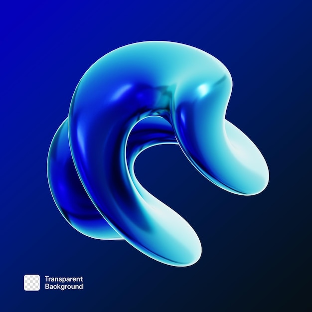 Y2K Abstract Geometric Shape 3D Icon PNG Template (Templata de la forma geométrica abstracta en 3D del año 2000)