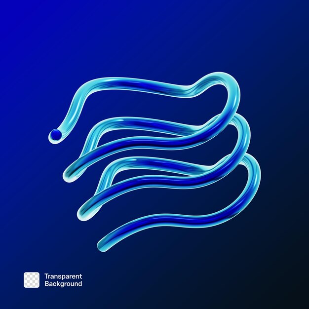 Y2K Abstract Geometric Shape 3D Icon PNG Template (Templata de la forma geométrica abstracta en 3D del año 2000)