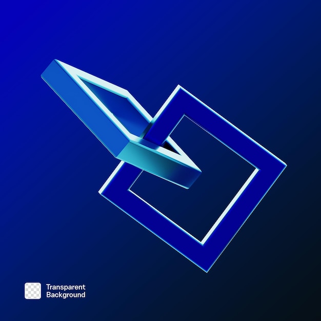 Y2K Abstract Geometric Shape 3D Icon Template PNG