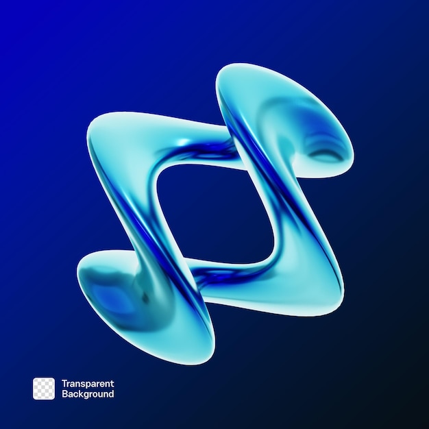 Y2K Abstract Geometric Shape 3D Icon Template PNG