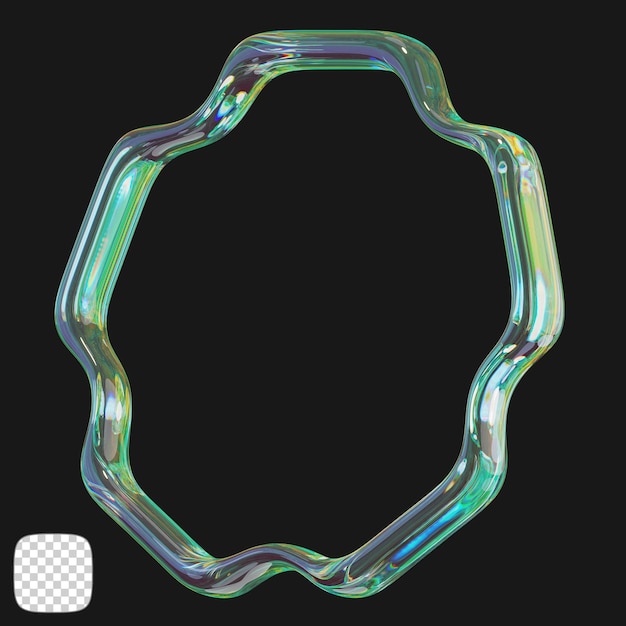 Y2K Abstrait verre de dispersion rendu 3D de la forme sur fond transparent