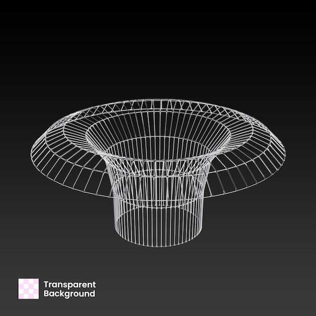 PSD y2k-chrome-funnel-drahtrahmen