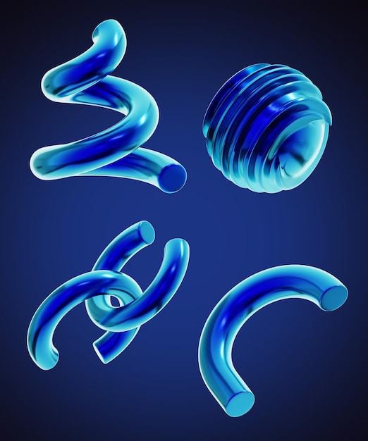 Y2K-realistische 3D-Chromform-Rendering