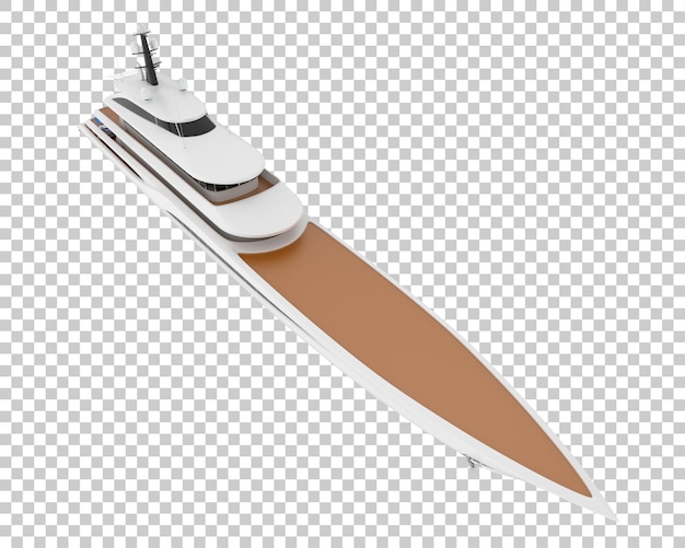 PSD yacht de luxe sur fond transparent illustration de rendu 3d