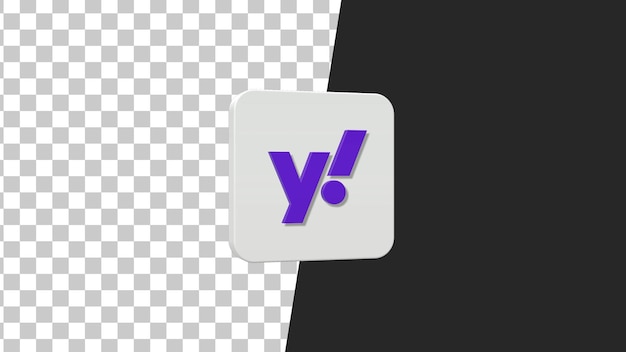 Yahoo 3d square gray icon.
