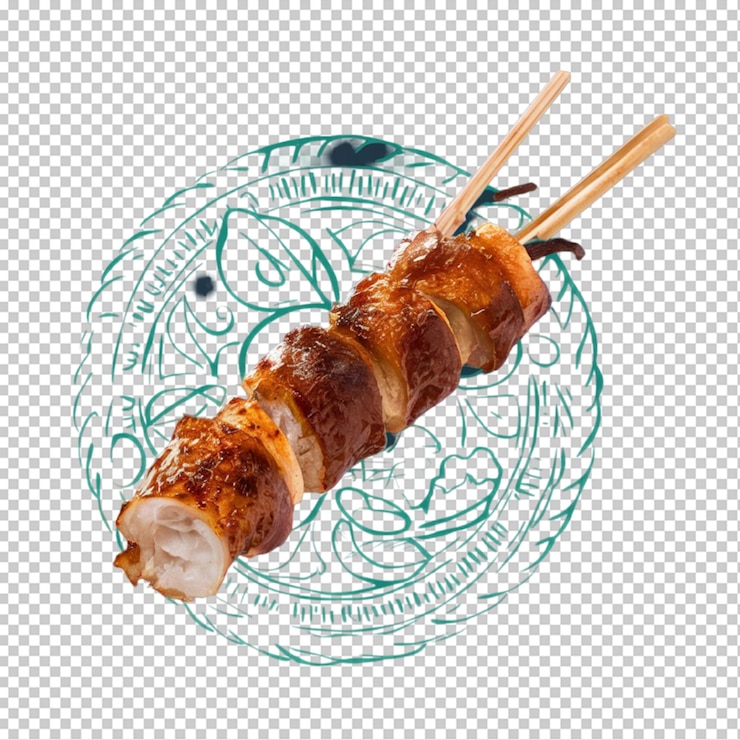 PSD yakitori aislado en un fondo transparente
