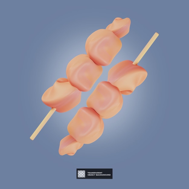 PSD yakitori de la cuisine japonaise traditionnelle de rendu 3d