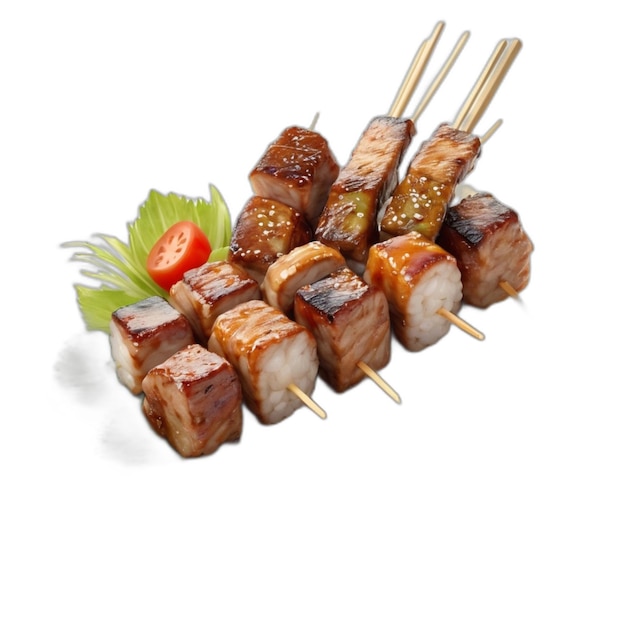 Yakitori psd auf weißem hintergrund