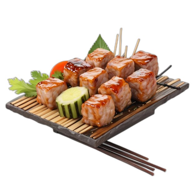 Yakitori psd auf weißem hintergrund