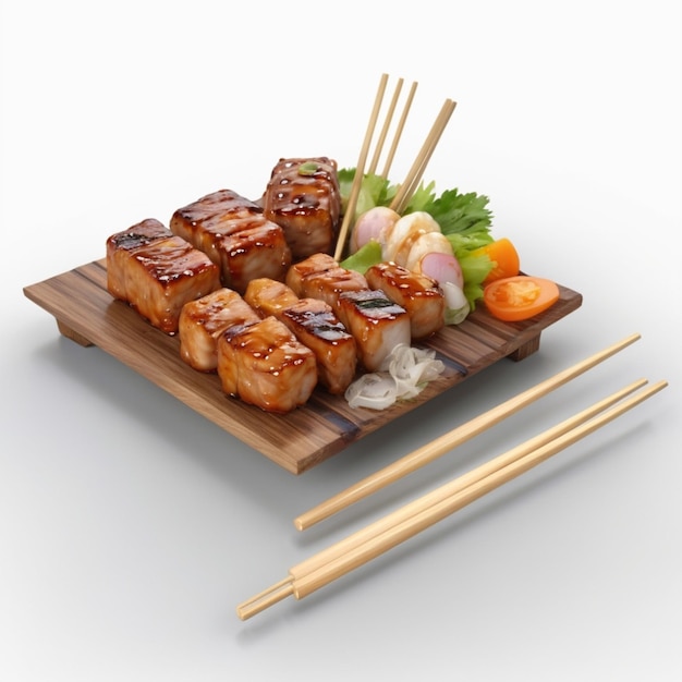 Yakitori psd en un fondo blanco