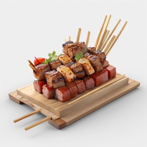 Yakitori psd en un fondo blanco