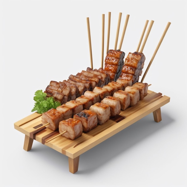 Yakitori psd en un fondo blanco