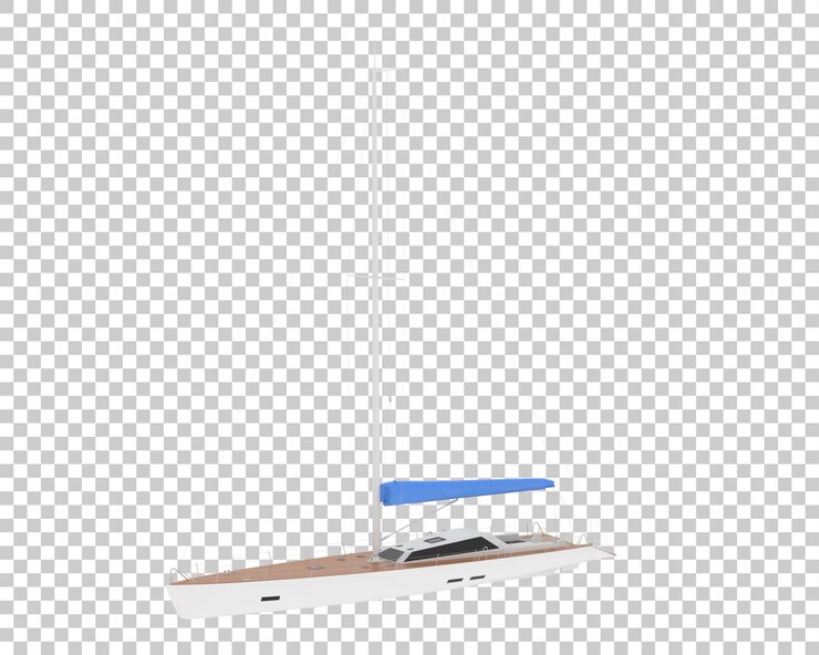 PSD yate de lujo en la ilustración de renderizado 3d de fondo transparente