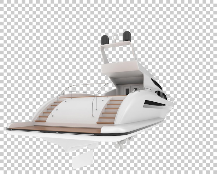 PSD yate de lujo en la ilustración de renderizado 3d de fondo transparente