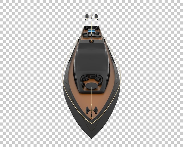Yate de lujo en la ilustración de renderizado 3d de fondo transparente