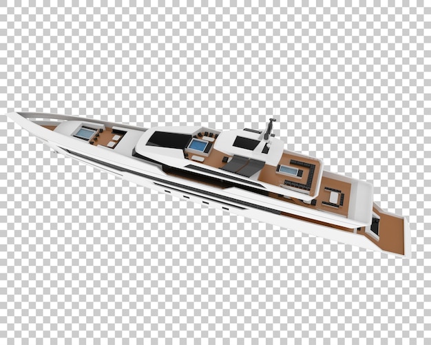 Yate de lujo en la ilustración de renderizado 3d de fondo transparente