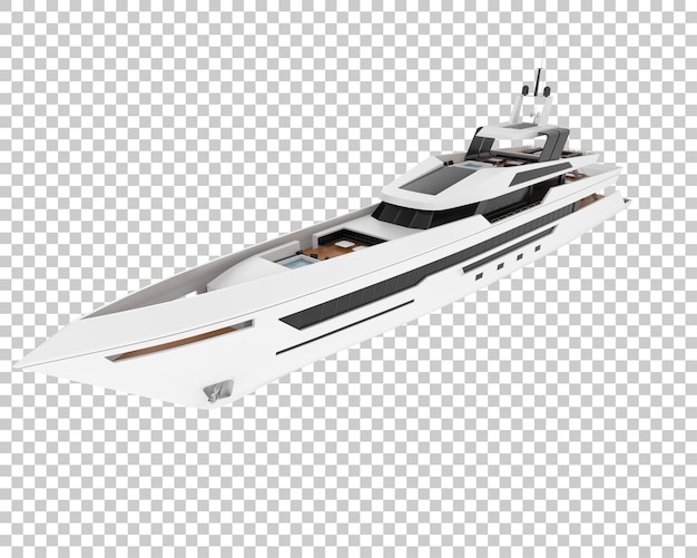 Yate de lujo en la ilustración de renderizado 3d de fondo transparente