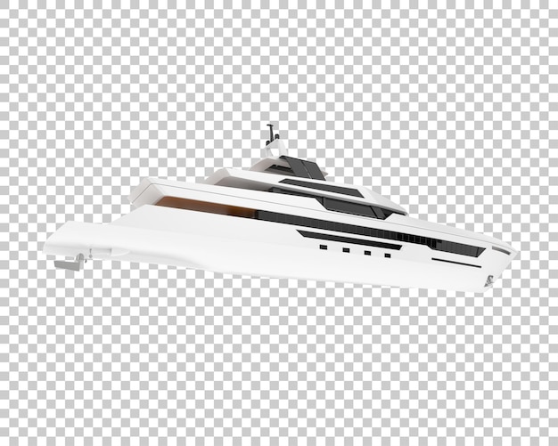 Yate de lujo en la ilustración de renderizado 3d de fondo transparente