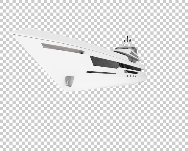Yate de lujo en la ilustración de renderizado 3d de fondo transparente
