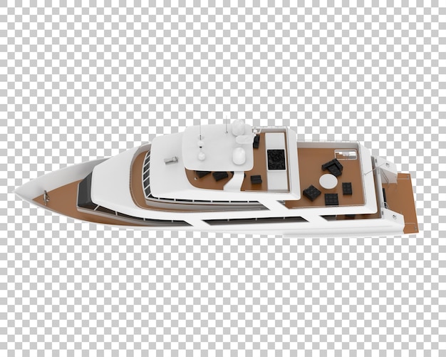 Yate de lujo en la ilustración de renderizado 3d de fondo transparente
