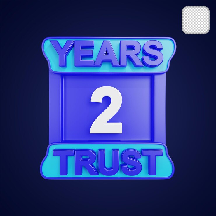 PSD years of trust 2 year 3d illustration