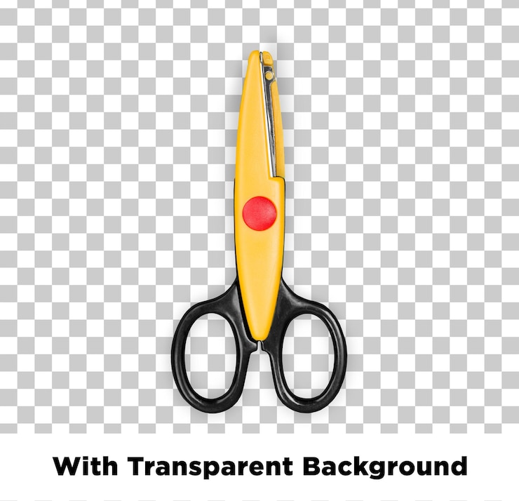 PSD yellow and black nail scissors with transparent background