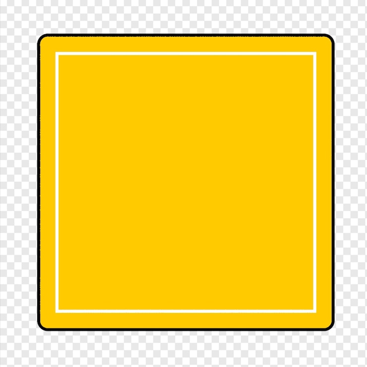 PSD yellow blank square on a transparent background