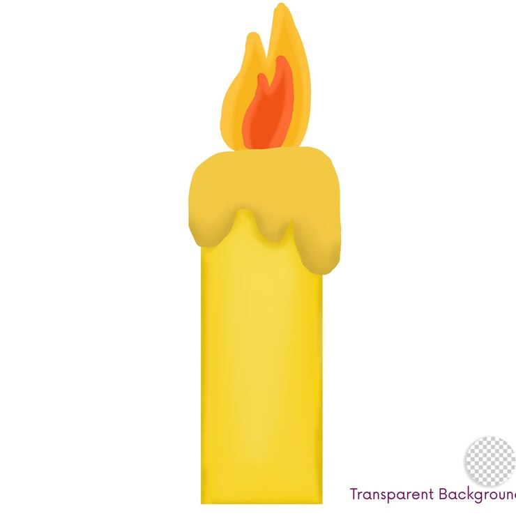 PSD yellow candle christmas illustration