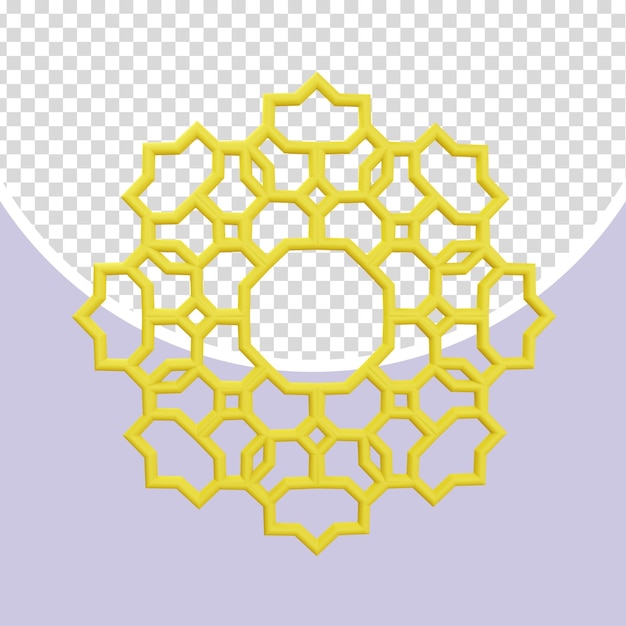 Yellow Mandala Decorative 3D Element