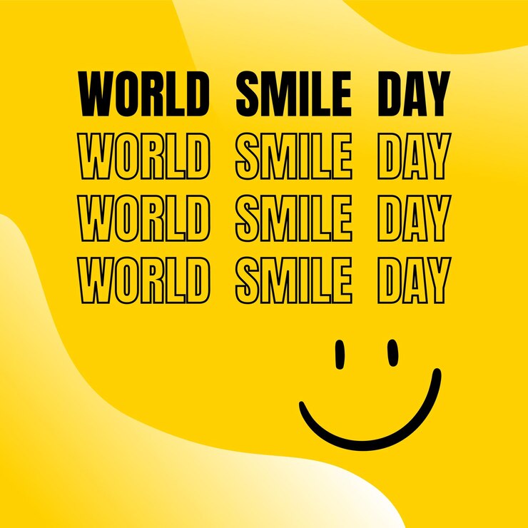 PSD yellow simple world smile day instagram post f