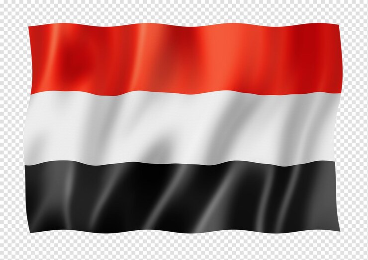 PSD yemen flag isolated on white