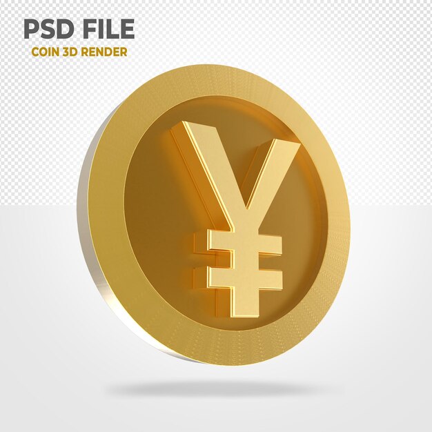 PSD yen 3d goldmünze