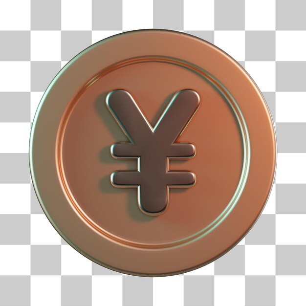 yen, moneda, 3d, icono