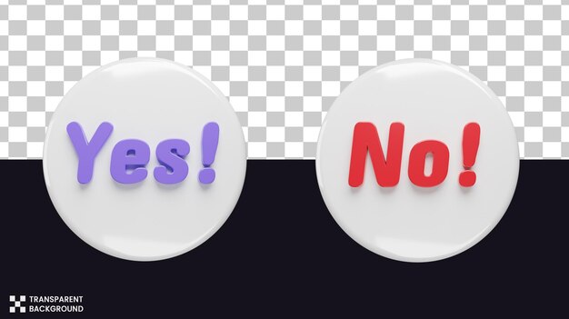 Yes and No symbol set in 3d rendering