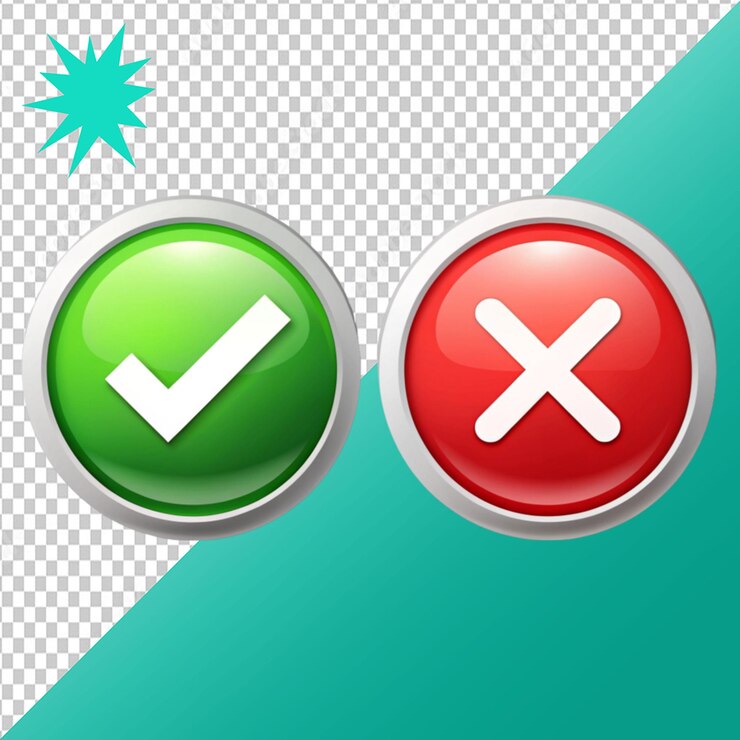 PSD yes no icon on transparent background