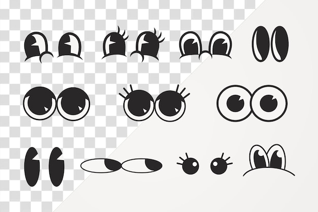 Des yeux rétrospectifs, une illustration png, un fond transparent.