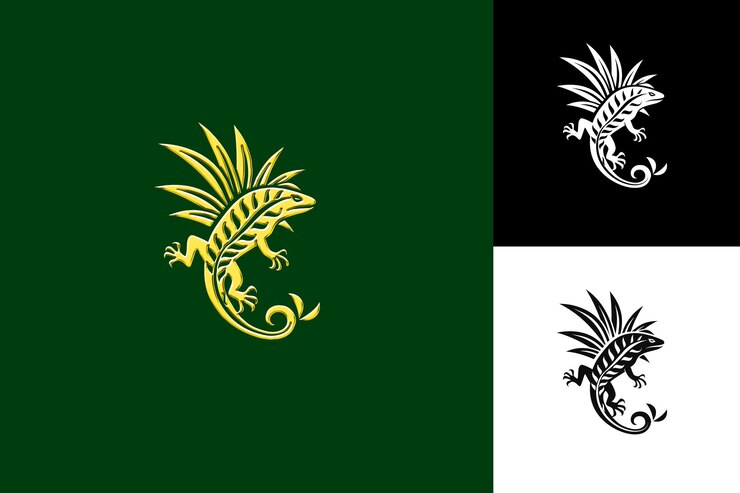 PSD ylang ylang con colas de lagarto y iconos limpios con zigzag pa diseño vectorial de ilustraciones creativas