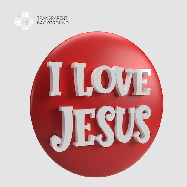 Yo amo a Jesús icono 3D Render