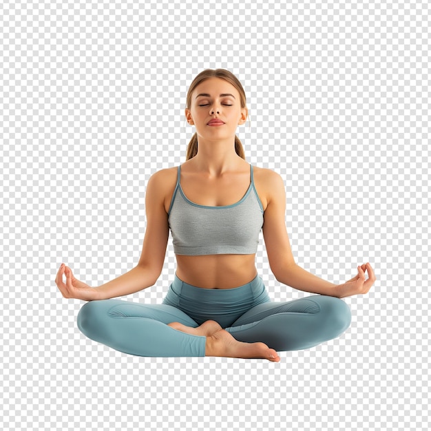 Yoga esportes mulher adulta isolado fundo transparente