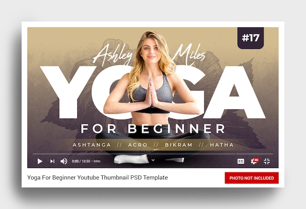 PSD yoga für anfänger youtube channel thumbnail und web banner