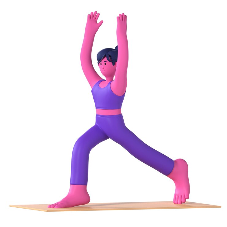 PSD yoga girl hig lunge pose wellness