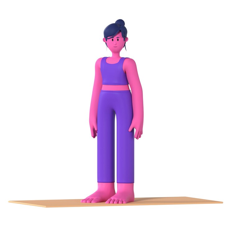 PSD yoga girl mountain pose wellness