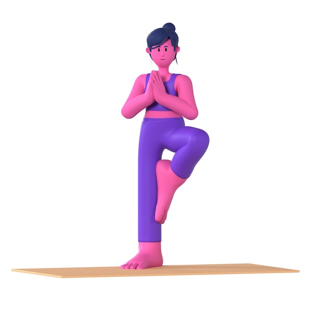 Yoga-Mädchen-Baum-Pose Wellness